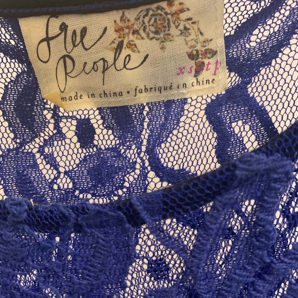 NWOT Free People Blue Lace Floral Dress.  Great quality.  Place an offer.
